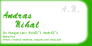 andras mihal business card